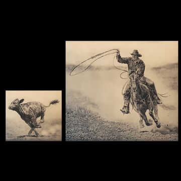 If you Toss a Rope 5 Times and Miss...SET OF 2 etchings
