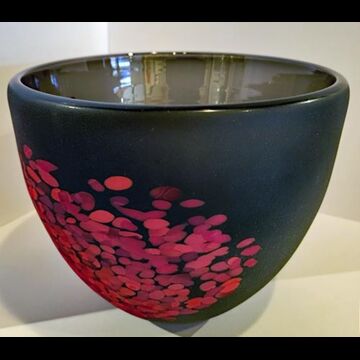 Flavia Large Bowl Charcoal with Red