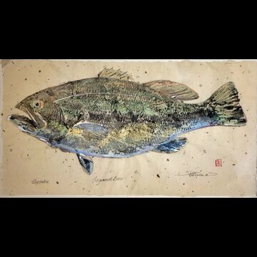 Largemouth Bass gyotaku print by Frank Gee [CLONE]