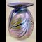 Art Glass Vase Small Cobalt, Purple and Gold Swirl